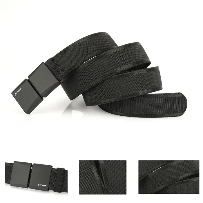 TUSHI ceinture élastique pour hommes boucle magnétique alliage boucle à dégagement rapide unisexe ce