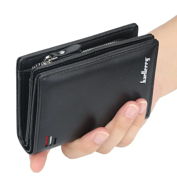 Portefeuille court en cuir PU pour hommes