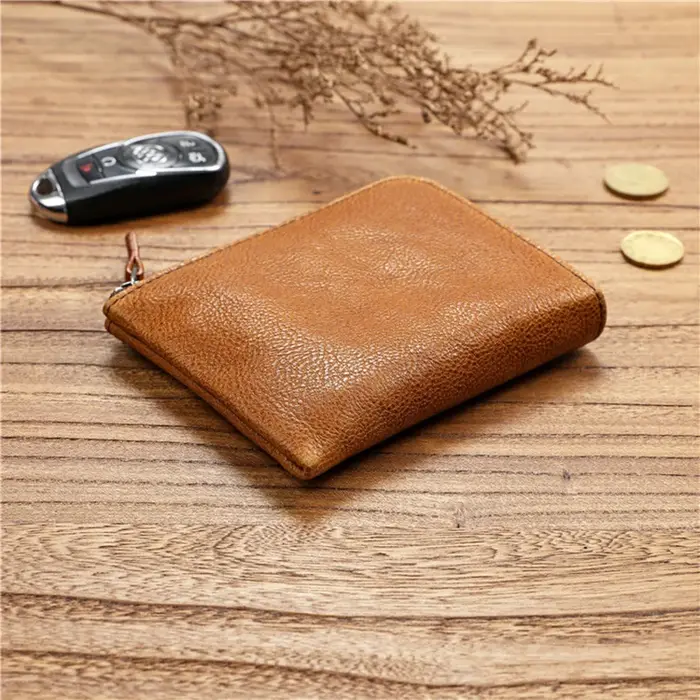 Portefeuille en cuir véritable pour hommes et femmes