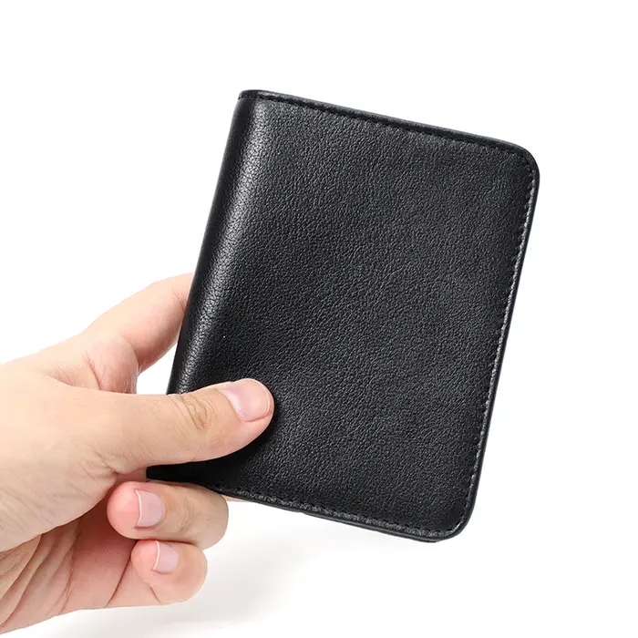Portefeuille mince hommes en cuir véritable