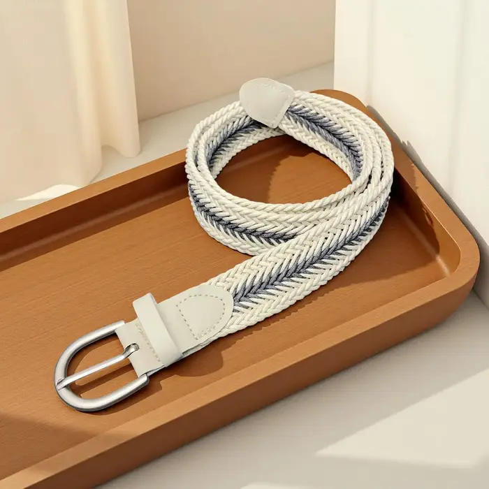 Ceinture tressée en cordon ciré bicolore de style coréen rétro, polyvalente et tendance, pour robe e
