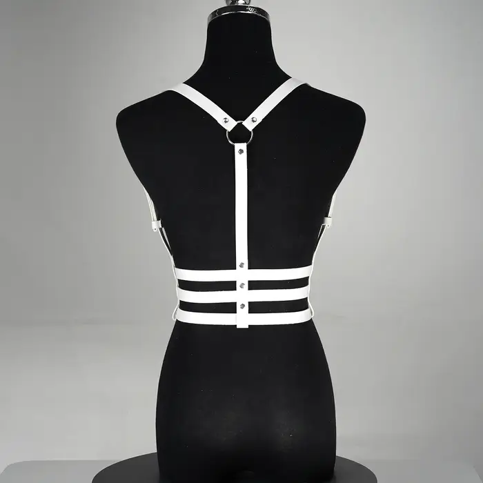 Ceinture large blanche pour femme en cuir PU réglable avec boucle
