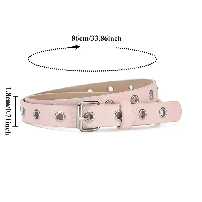 Ceinture en cuir pour femme, tendance et fraîche, avec détails ajourés, pour jeans, style punk minimaliste unique pour le quotidien