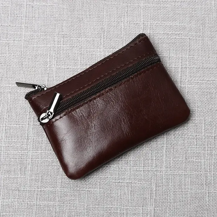 Mini porte-monnaie en cuir unisexe