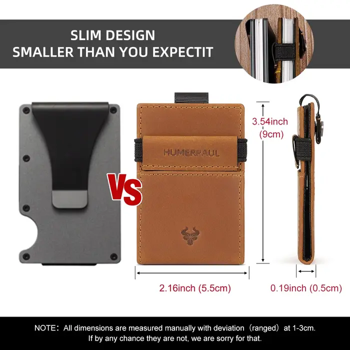 HUMERPAUL mince RFID porte-carte portefeuille pour hommes en cuir véritable Ultra-mince porte-monnaie Portable affaires ID sacs de billets de banque