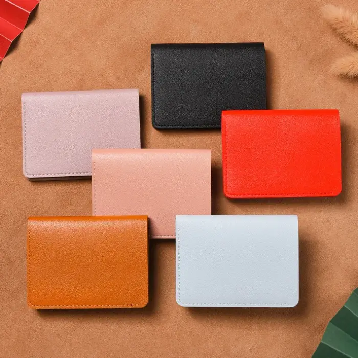 Portefeuille souple Super mince Portable en cuir PU, Mini portefeuille pour cartes de crédit, porte-cartes pour hommes et femmes, petits portefeuilles courts et fins