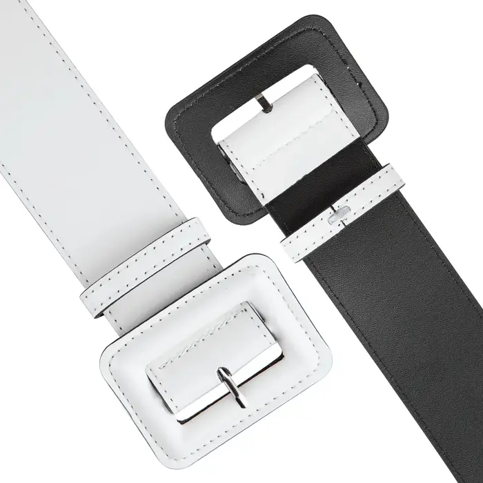 Ceinture large en cuir verni environnemental pour hommes et femmes