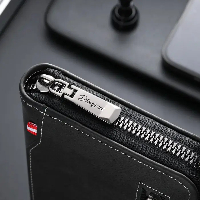 Nouveau portefeuille long à fermeture éclair pour hommes
