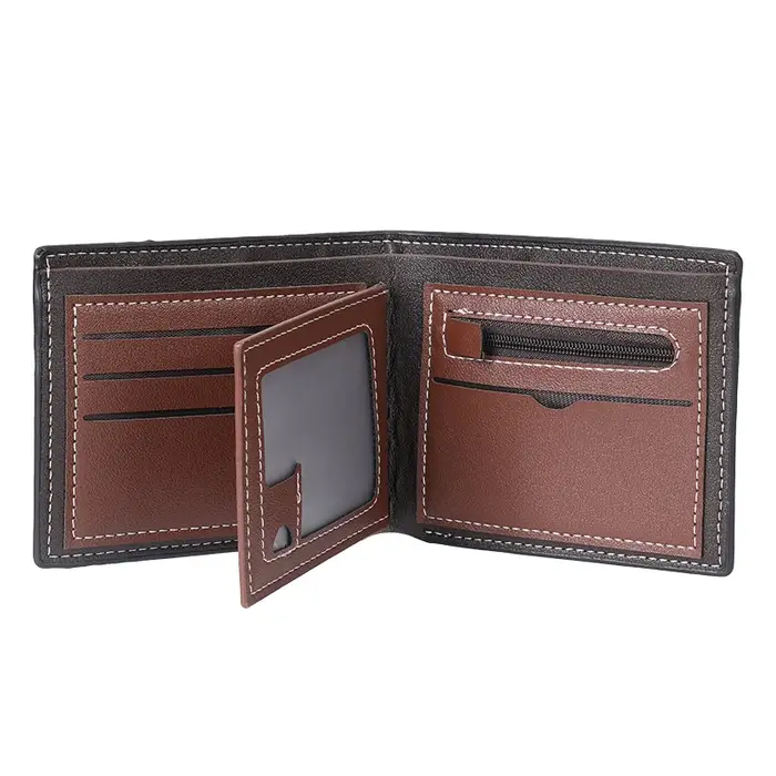 Portefeuille en cuir haute capacité pour hommes, petit portefeuille Photo multi-fentes pour pièces de monnaie, portefeuille Vintage