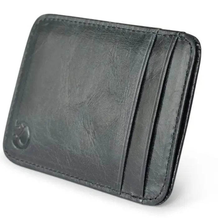 Portefeuille souple Super mince en cuir véritable pour hommes et femmes