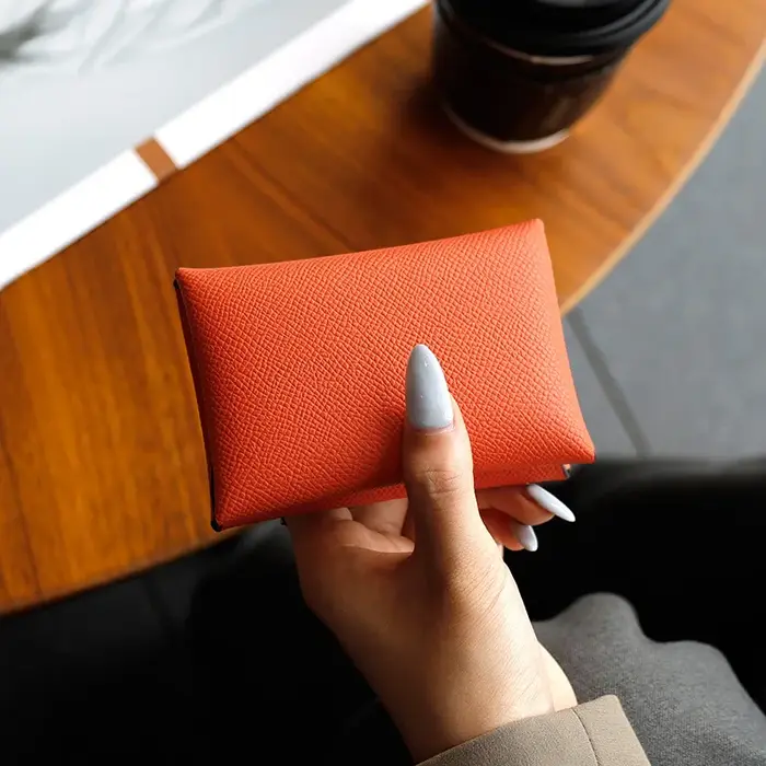 Porte-cartes de luxe en croûte de cuir petit portefeuille pour femmes unisexe concepteur étui à cartes de haute qualité