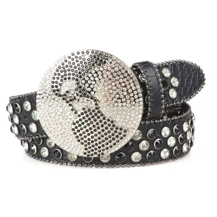 Ceinture de luxe scintillante et éblouissante avec strass colorés