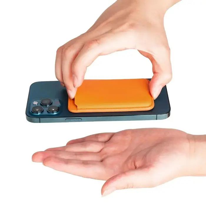 Porte-cartes magnétique en cuir PU, étui pour cartes d'identité, support adhésif pour téléphone portable compatible MagSafe iPhone 17, housse de protection pour cartes