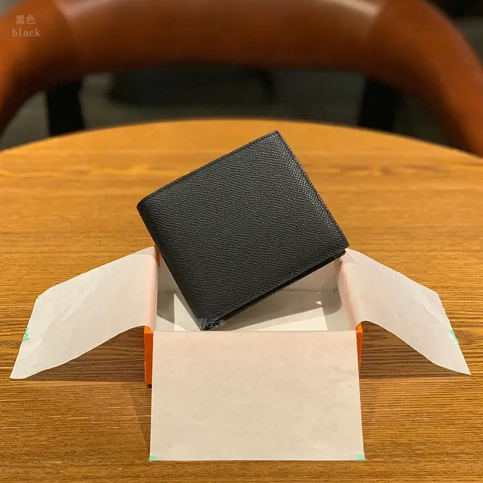 Portefeuille de luxe en cuir véritable avec lettres personnalisées pour hommes et femmes, pliable, c