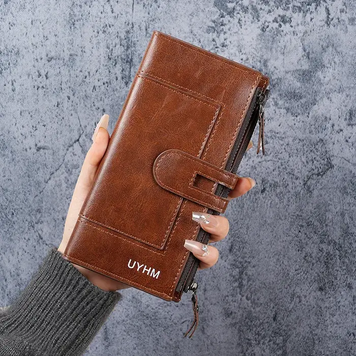 Portefeuille long en cuir PU tendance, nouvelle collection, vente chaude de la saison, portefeuille