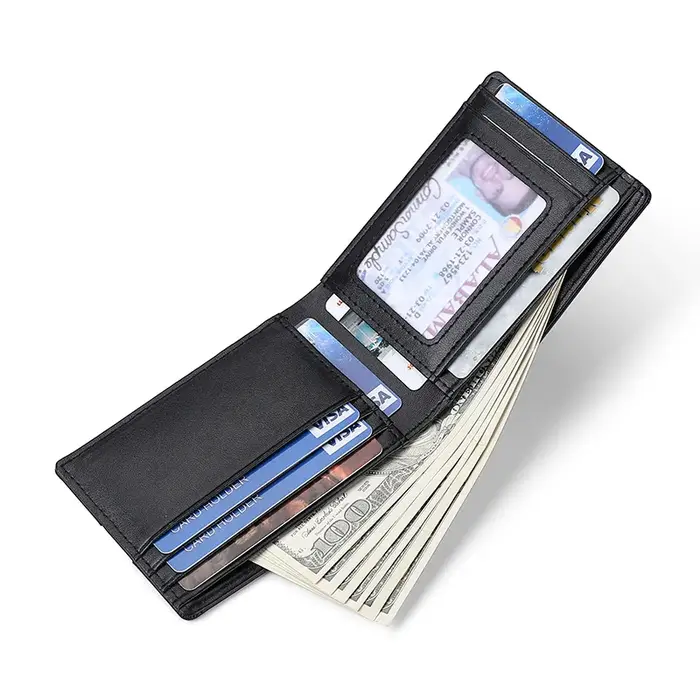 Portefeuille en cuir pour homme, portefeuille en cuir PU RFID, minimaliste, porte-cartes de crédit, mini portefeuilles pour femme