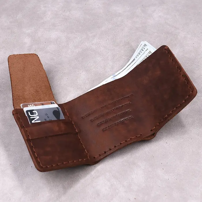 100% cuir véritable la vie secrète de Walter Mitty portefeuille pour hommes Vintage à la main en peau de vache à trois