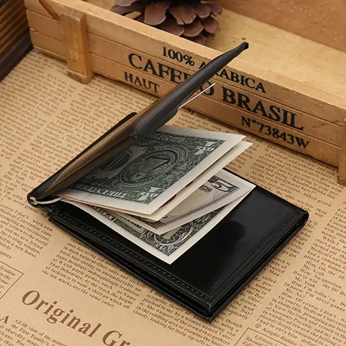 Porte-monnaie de luxe en cuir pour hommes d'affaires