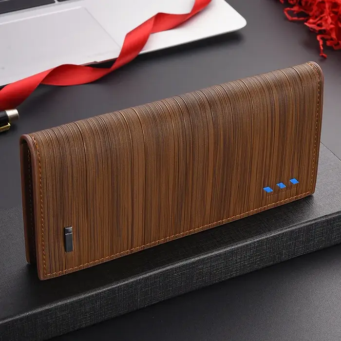 Nouveau Long portefeuille couleur café chéquier Style hommes grande capacité PU rétro