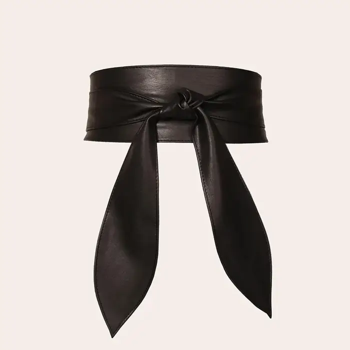 Ceinture Obi large pour femme en cuir PU souple