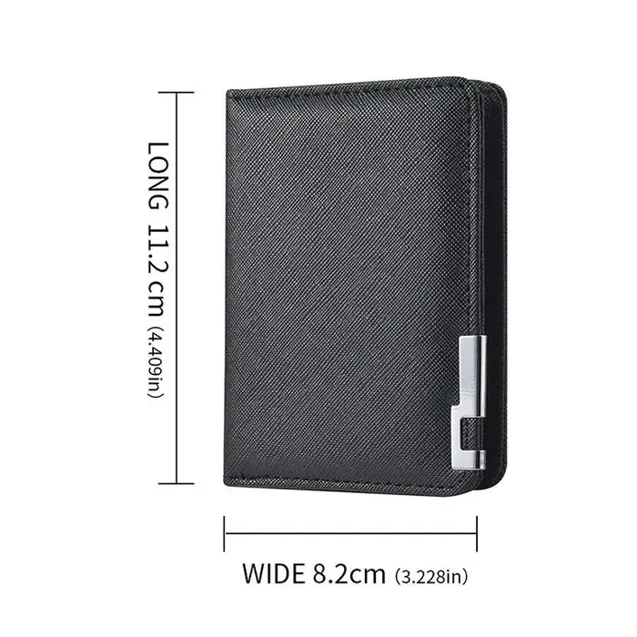 Portefeuille fin en similicuir noir avec plusieurs emplacements pour cartes