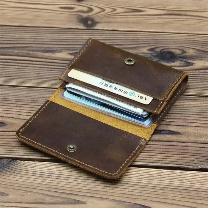 Portefeuille porte-cartes de crédit en cuir pour hommes