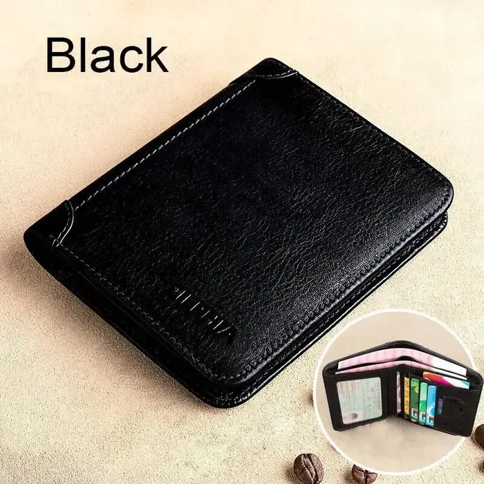 Portefeuille en cuir véritable pour hommes, design d'affaires rétro, protection Rfid, porte-cartes c