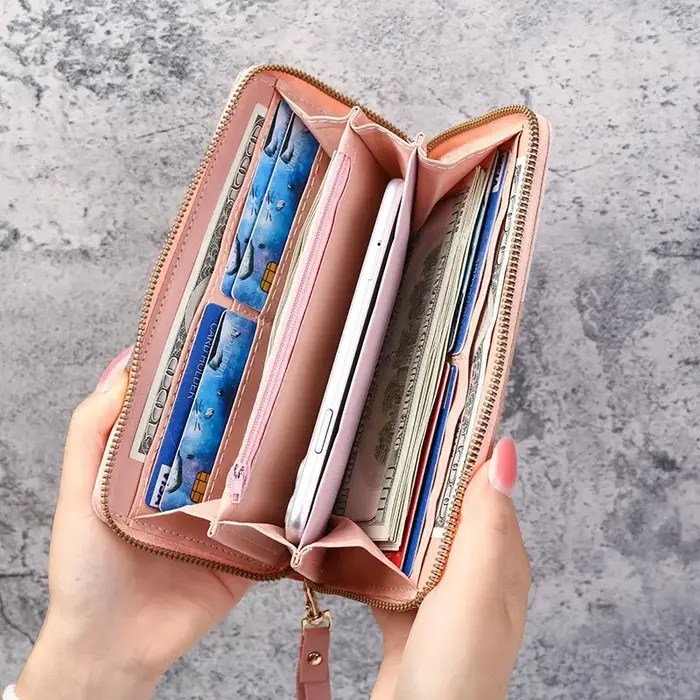 Mode Zipper Portefeuilles Femmes Long Sacs À Main Porte Monnaie Cartes Titulaire PU En Cuir Billfold Portefeuille