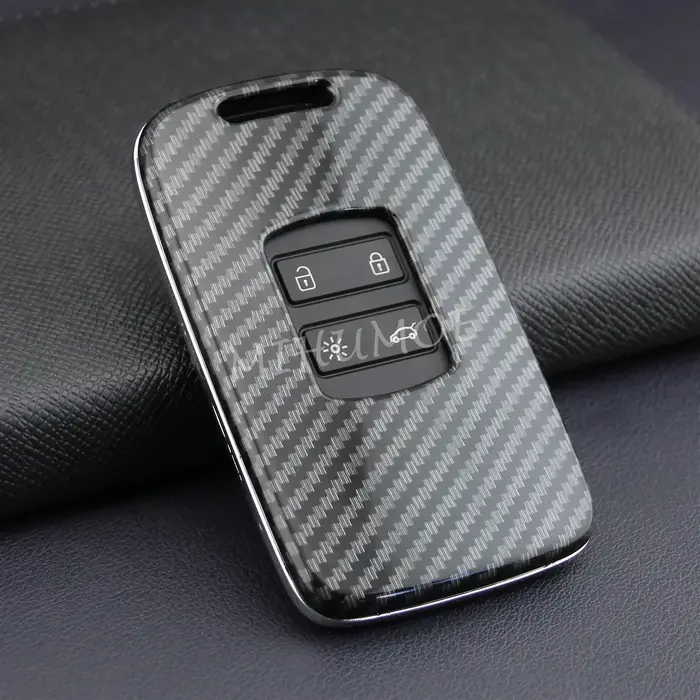 Étui de protection pour clé de voiture Renault avec chaîne et porte-clés