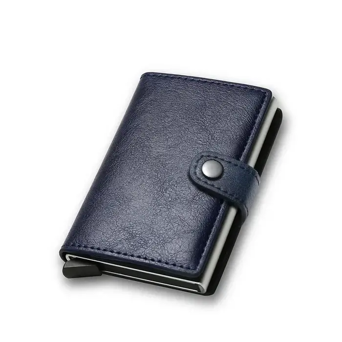 Rfid porte-carte de crédit hommes portefeuilles de luxe petit portefeuille intelligent en métal affaires Mini