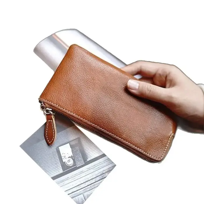 Portefeuille portable pour femme, nouveau modèle 2026, portefeuille long fin une pièce pour homme, sac de rangement pour espèces, porte-monnaie