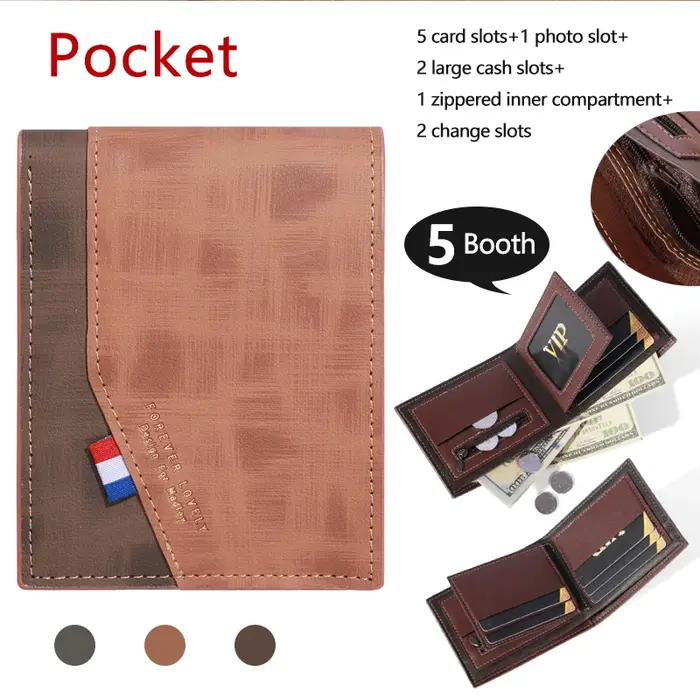 Portefeuille en cuir haute capacité pour hommes