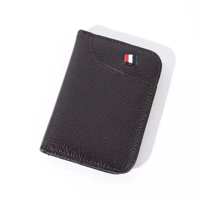 Portefeuille personnalisé ultra-fin en cuir PU souple pour cartes de crédit