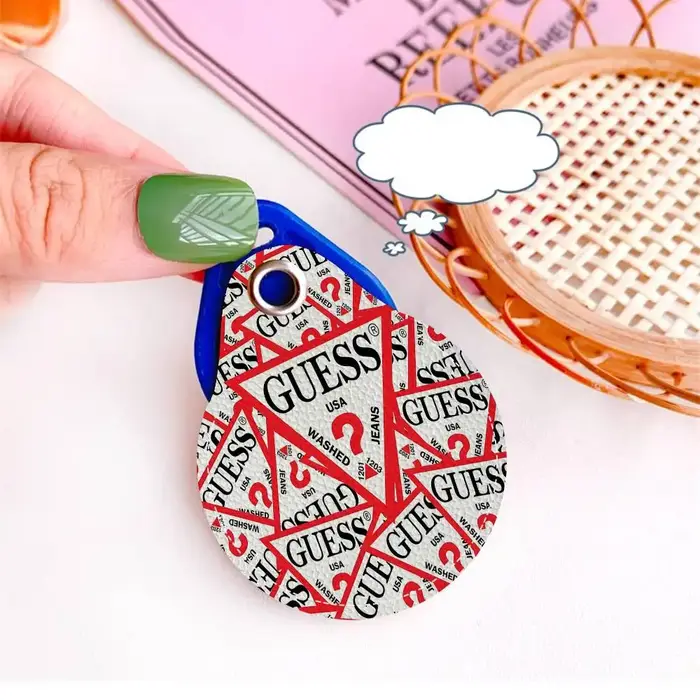 Porte-clés en cuir avec logo G-Guess-s, porte-carte d'accès, étui de protection pour carte de proxim