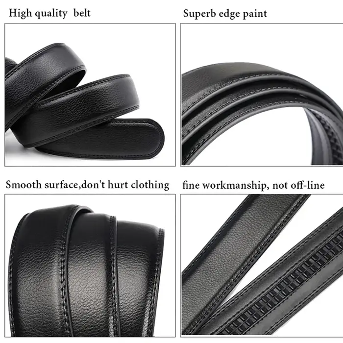 Ceinture trempée automatique pour homme, ceinture de luxe noire, haute qualité, 110cm, 120cm, 130cm