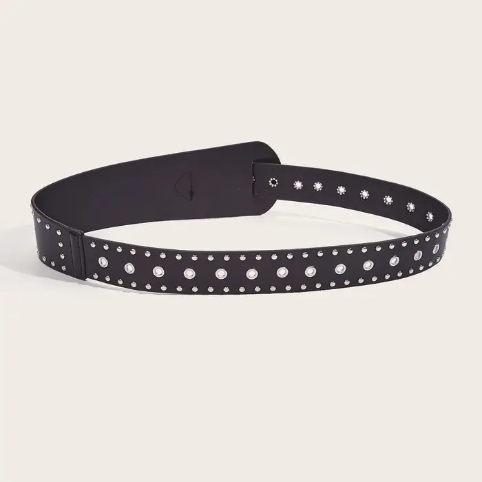Ceinture noire rétro vintage à rivets