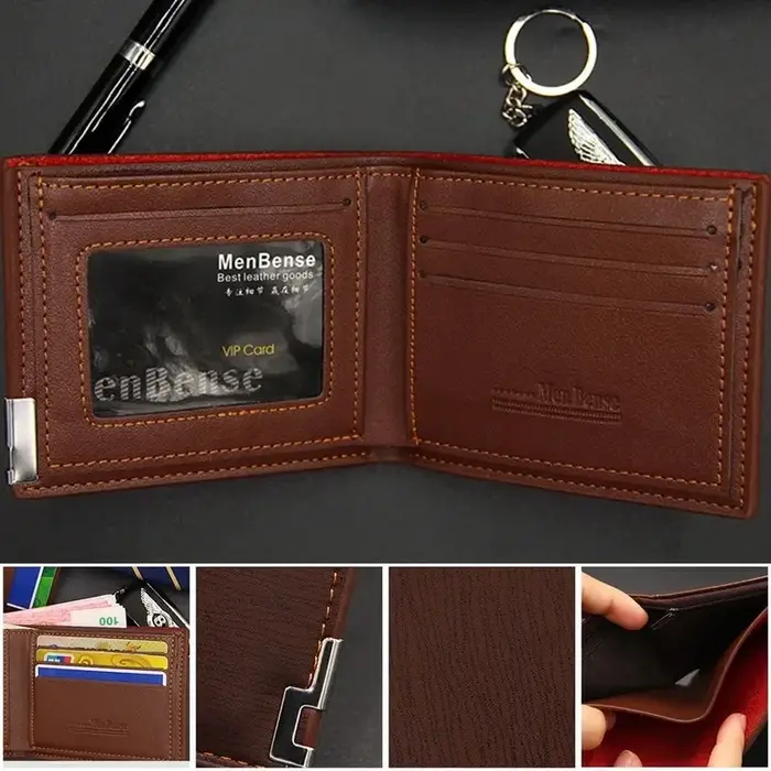 Portefeuille en cuir personnalisé pour homme – Nom ou monogramme gravé sur mesure