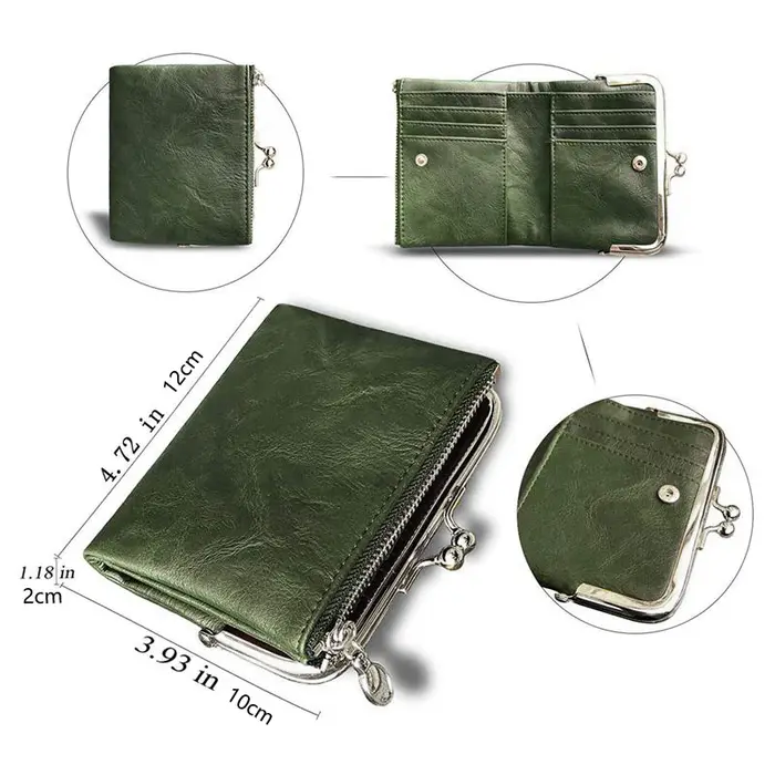 Portefeuille vintage en cuir pour femme