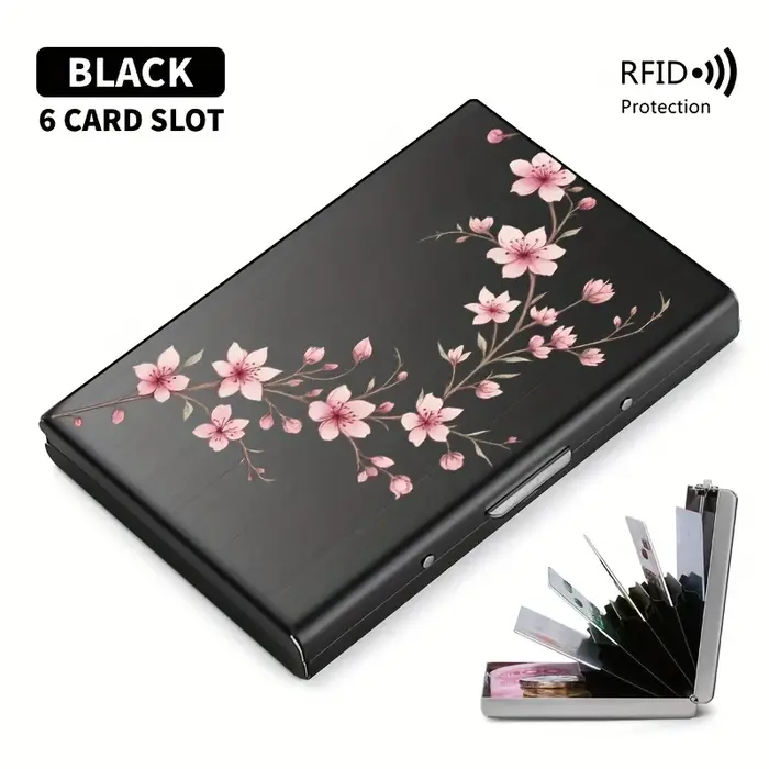 Porte-cartes en acier inoxydable à 6 cartes
