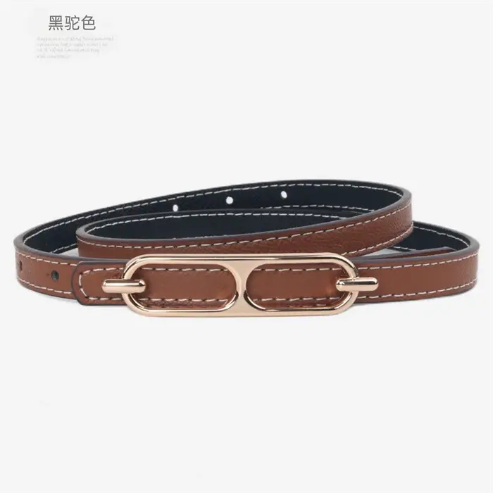 Ceinture fine en cuir véritable pour femme, ceinture décorative pour jupe, style simple, boucle en a