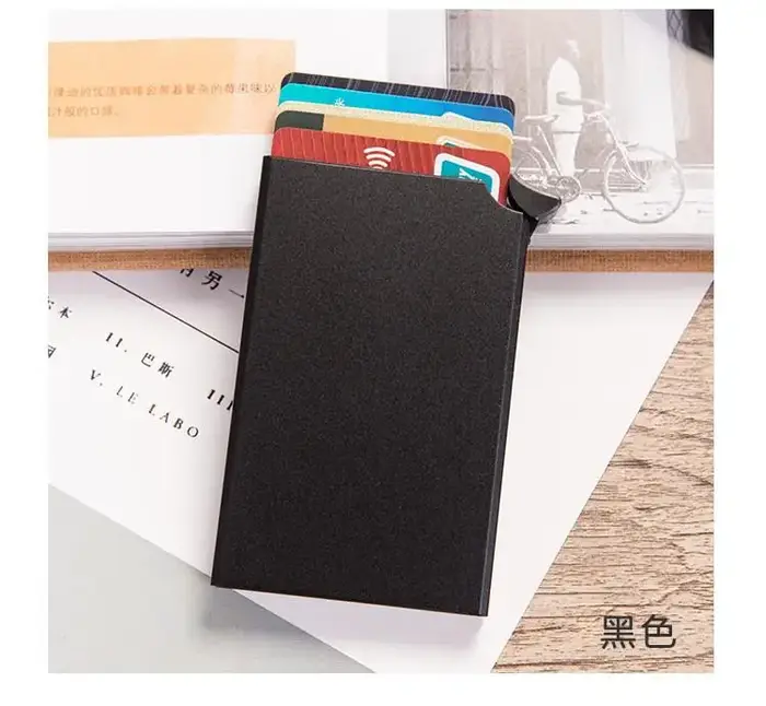 Portefeuille Rfid en aluminium et métal, Mini portefeuille pour cartes de crédit et d'affaires, livr