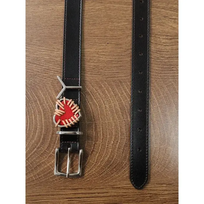 Ceinture en cuir véritable High Street Y/Project avec accent cœur en métal, classique rétro, pour ho