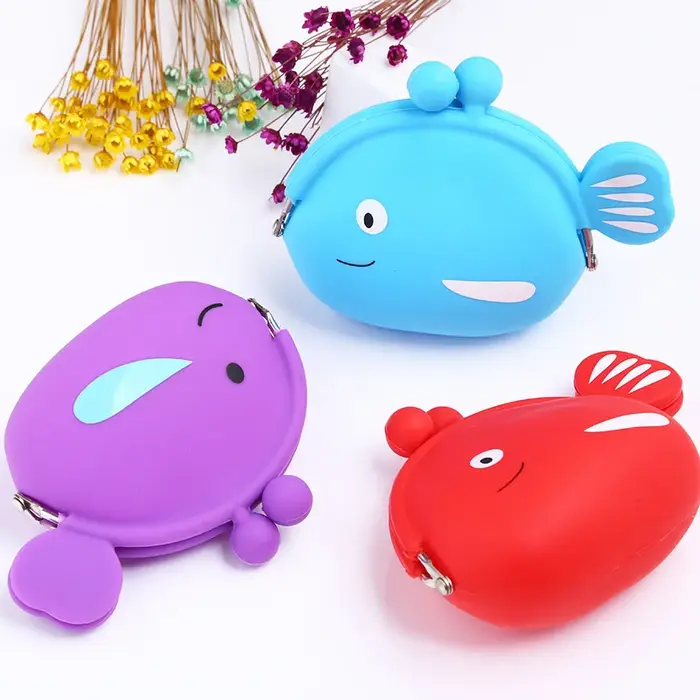 Portefeuille de changement en Silicone de poisson mignon