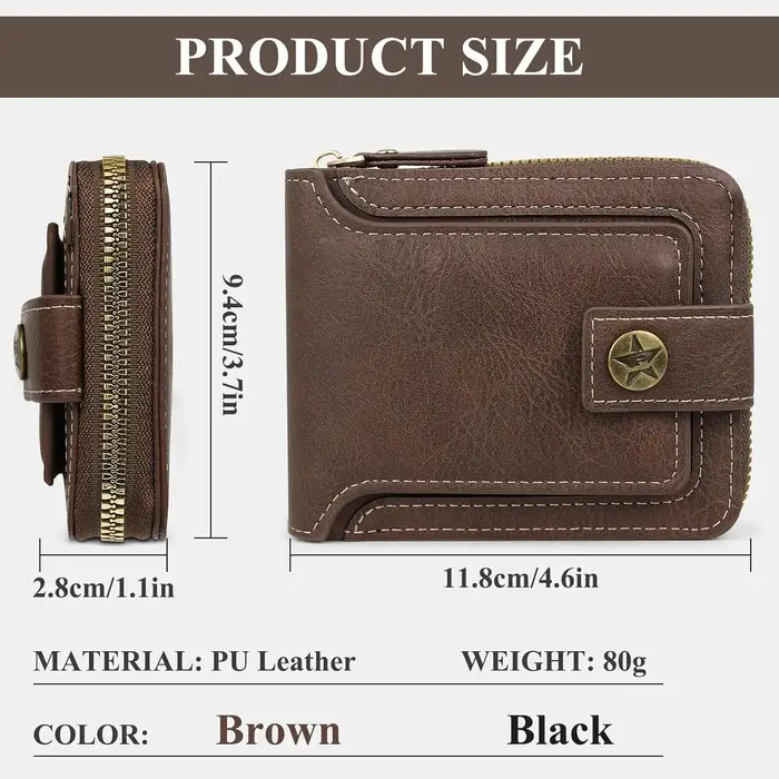 Portefeuille pour homme en cuir PU