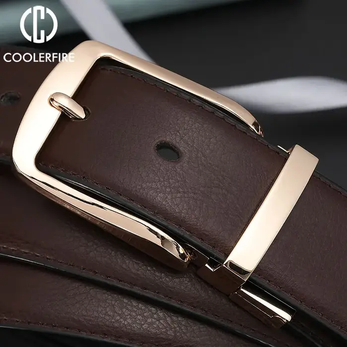 Ceinture réversible en cuir véritable pour hommes