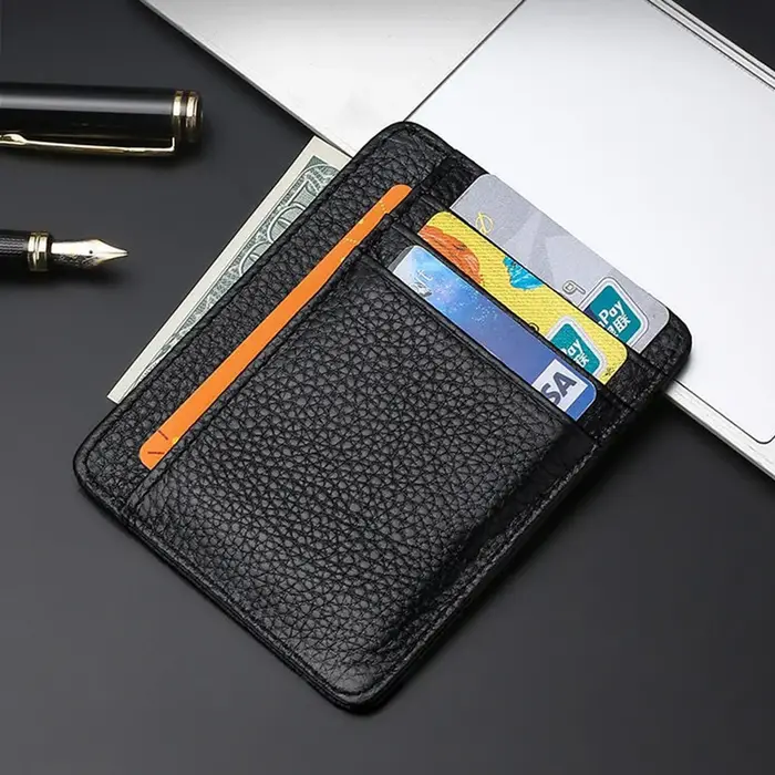 Portefeuilles fins pour hommes en cuir PU