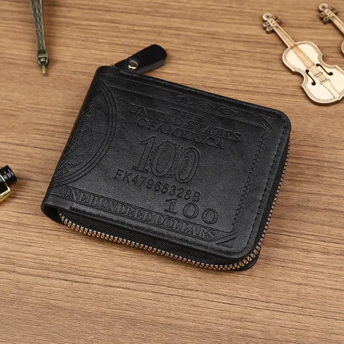 Portefeuille en cuir pour hommes, prix en dollars 2024, pochette décontractée, porte-monnaie, porte-