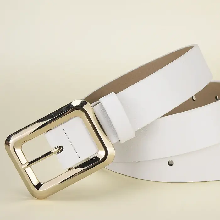 Ceinture à boucle ardillon carrée pour femmes, avec robe, pantalon décontracté, rétro, tendance, cadeaux de fête d'anniversaire pour femmes