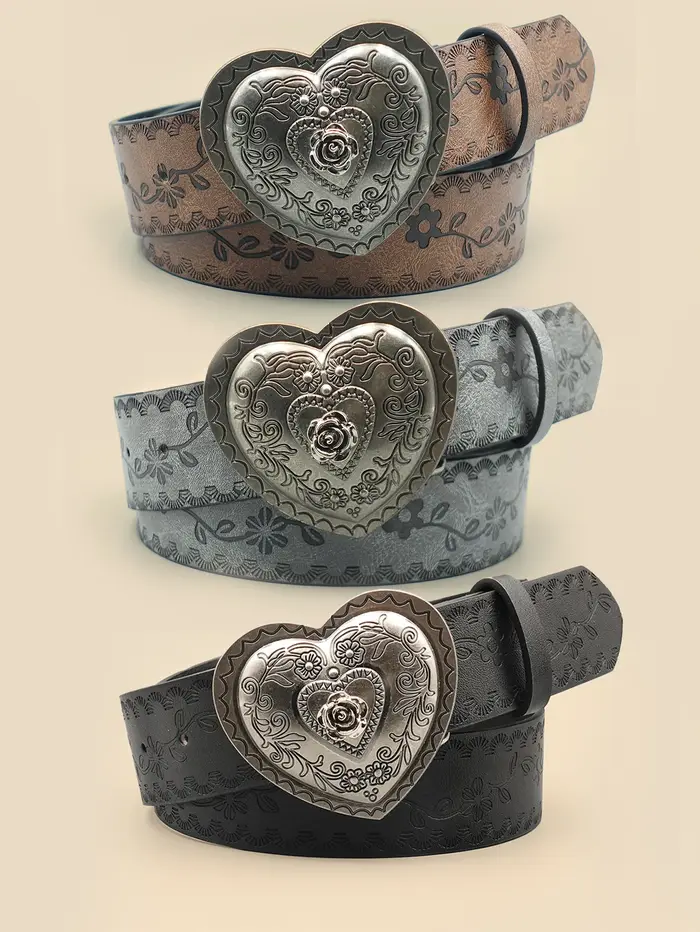 Ceinture décontractée pour femmes en forme de cœur