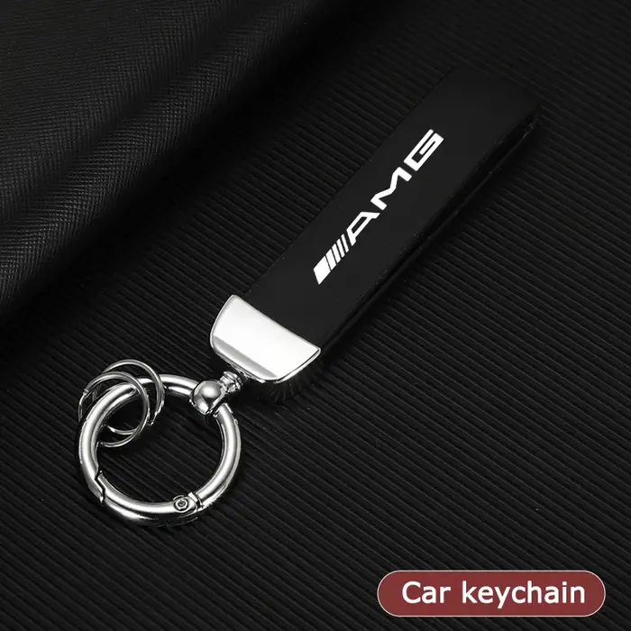 Porte-clés de voiture en cuir et métal